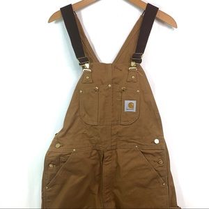 Carhartt brown duck bib overalls